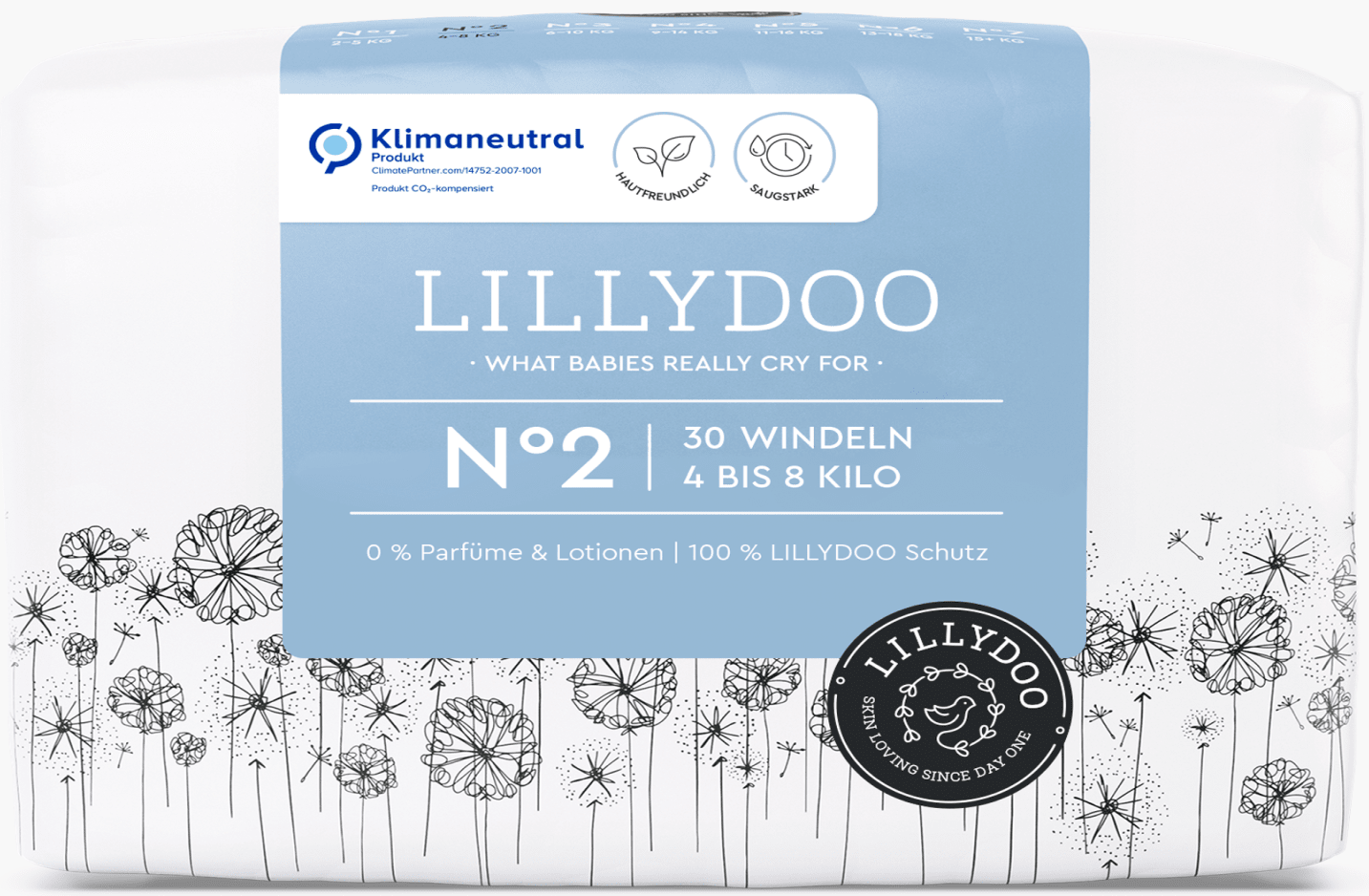 Подгузники Lillydoo 2 4-8 кг 30 шт.