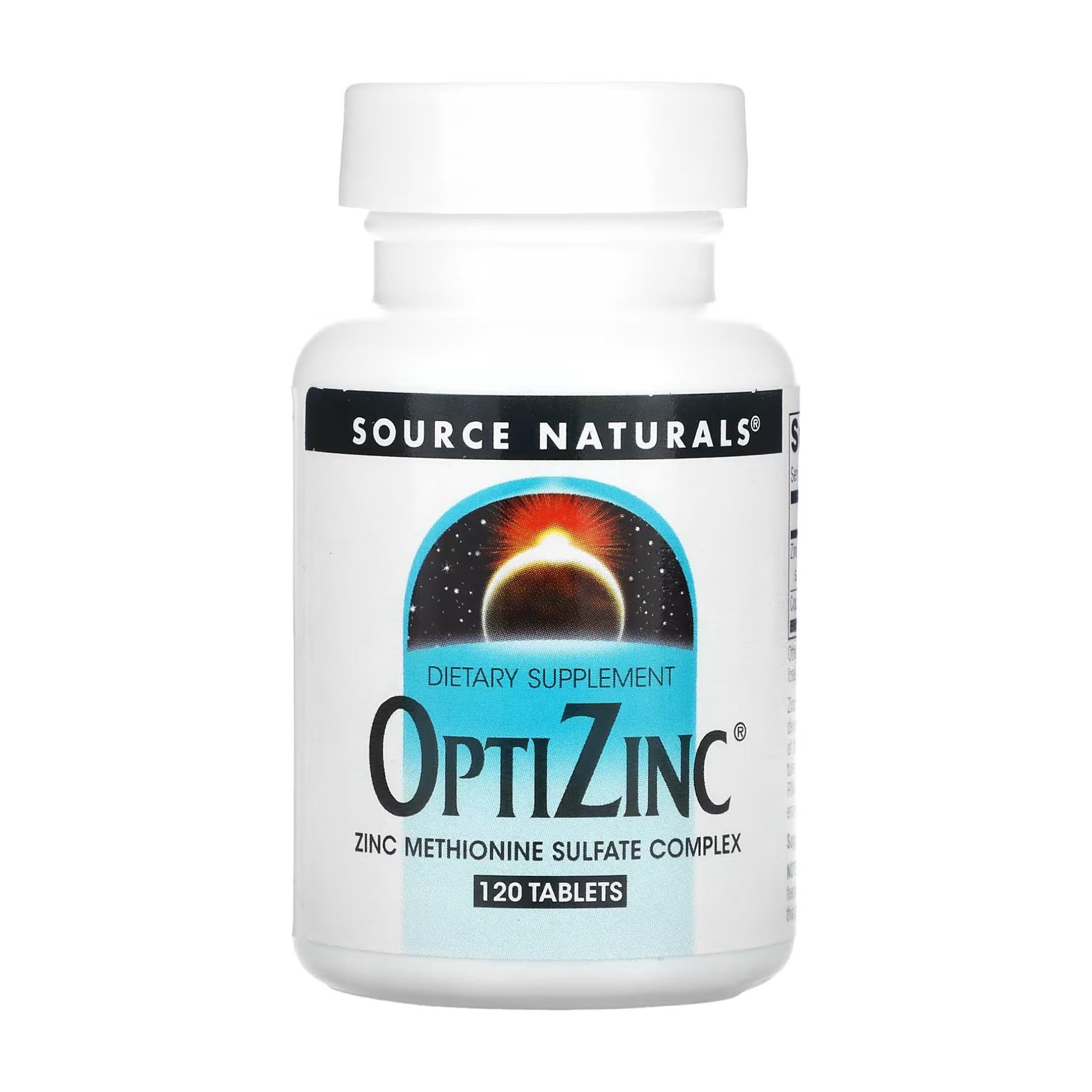Комплекс сульфата метионина цинка Source Naturals OptiZinc 120 таб.