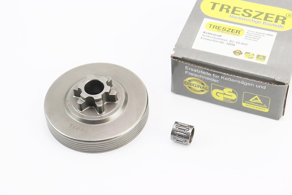 Тарелка сцепления к бензопилам китайским 3800 340S/350S/360S с подшипником и звезда 3/8-6 (28830662)