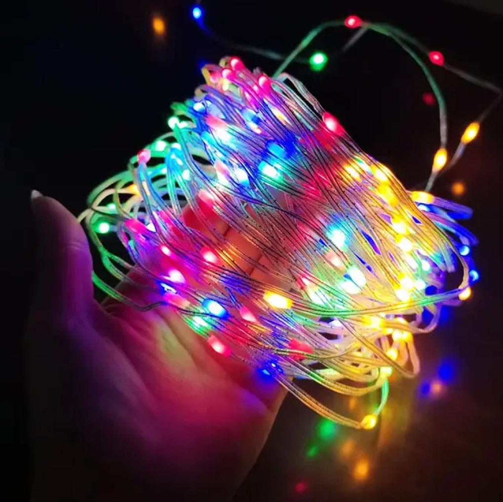 Гирлянда светодиодная нить Роса Люкс с пультом от USB и сети 220V 100 LED 8 режимов IP65 10 м Мультиколор - фото 3 Гирлянда светодиодная нить Роса Люкс с пультом от USB и сети 220V 100 LED 8 режимов IP65 10 м Мультиколор - фото 3