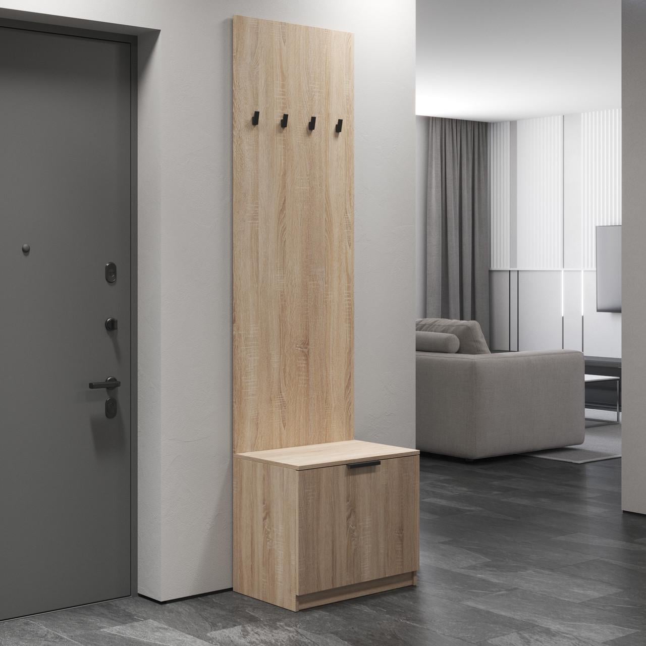 Вешалка напольная для одежды и обуви Вайс M-43 для прихожей 602х400х2195 мм Дуб Сонома (31259927)