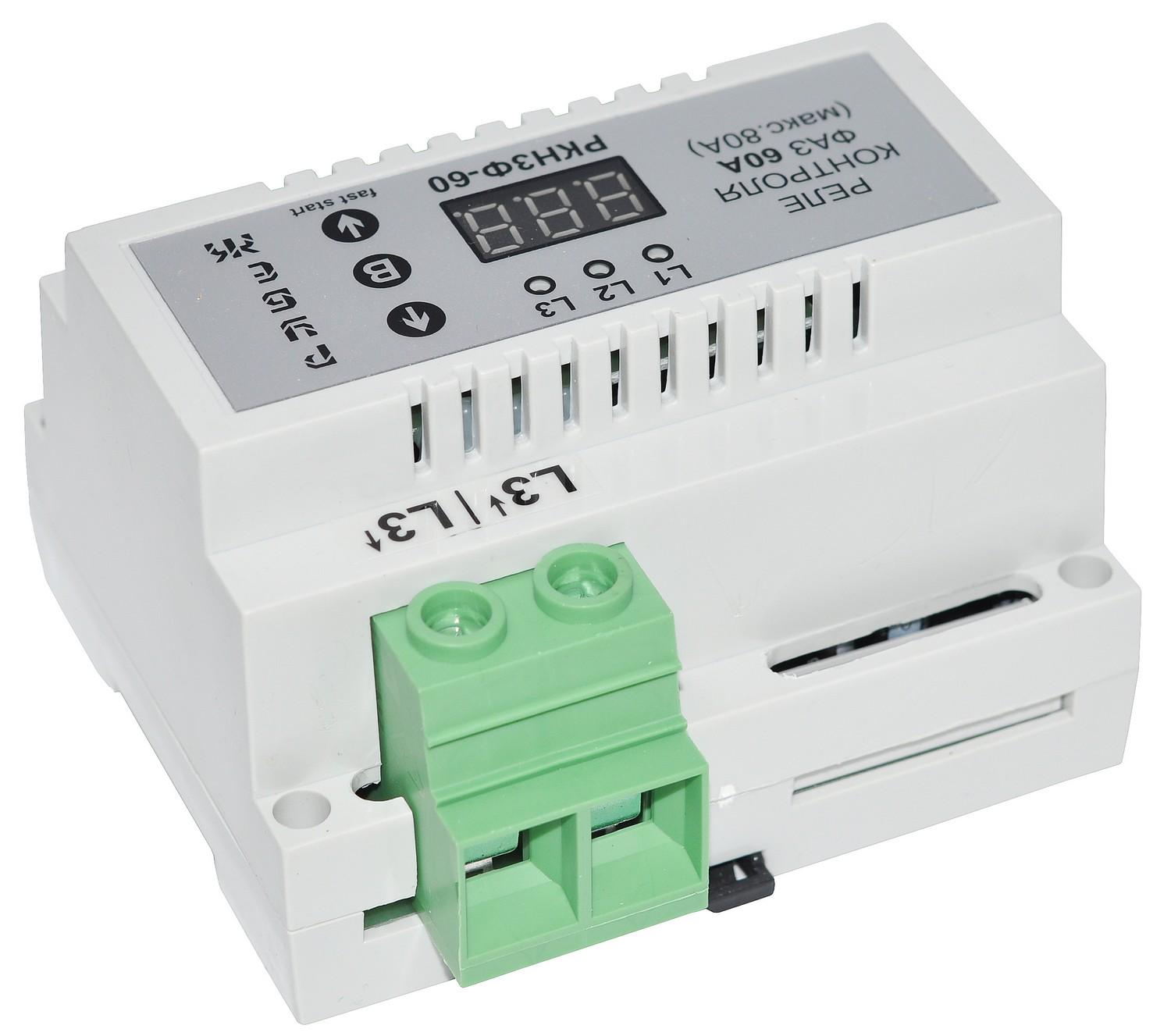 Реле напруги та контролю фаз RUBEZH РКН3Ф-60 3-х фазне 60А (РКН3Ф-60) - фото 3