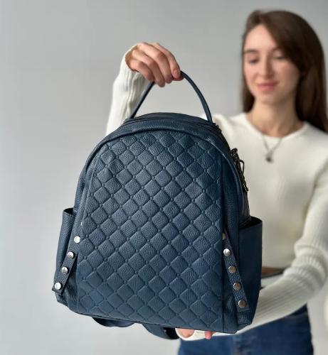 Рюкзак из натуральной кожи Tiding Bag 29х 33х 14,5 см Синий