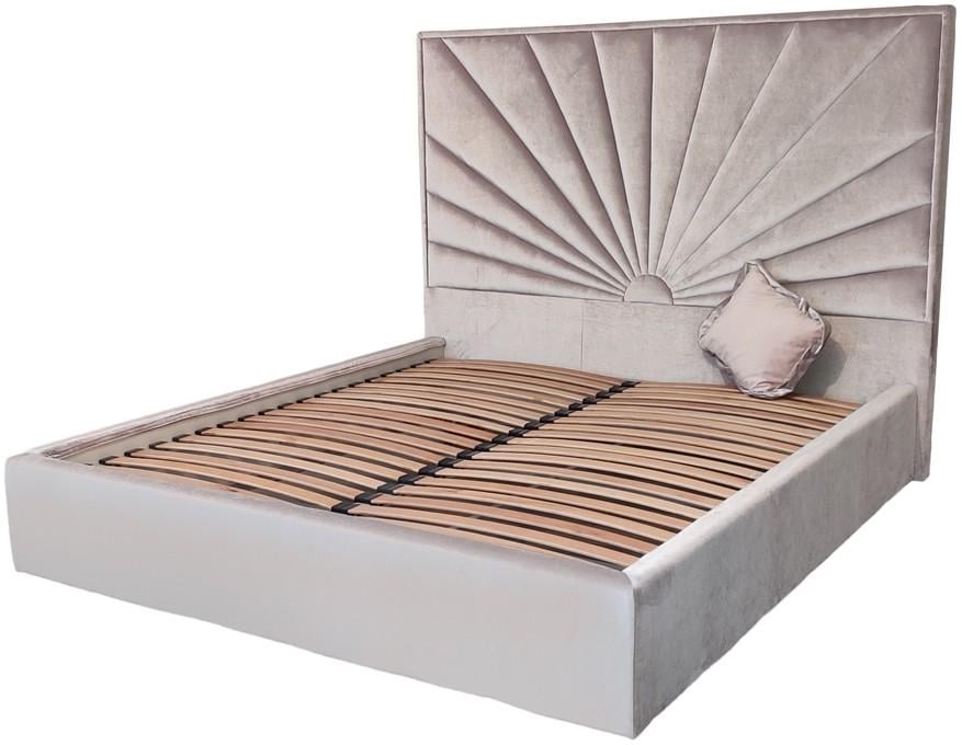 Ліжко двоспальне Sunrise Premium Simple з додатковою металевою цільнозварною рамою 160х200 см Рожевий (bnb_0089)