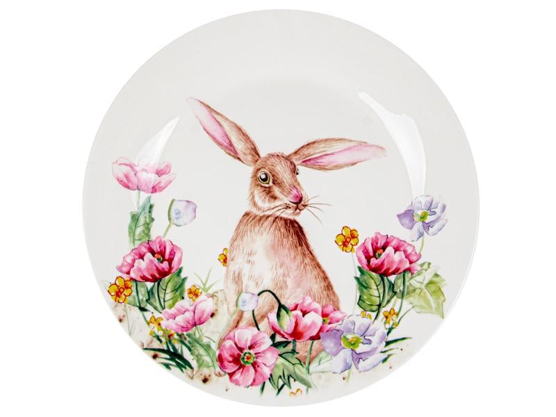 Тарелка фарфоровая Light House Кролик в саду 21 см Белый (358-972)