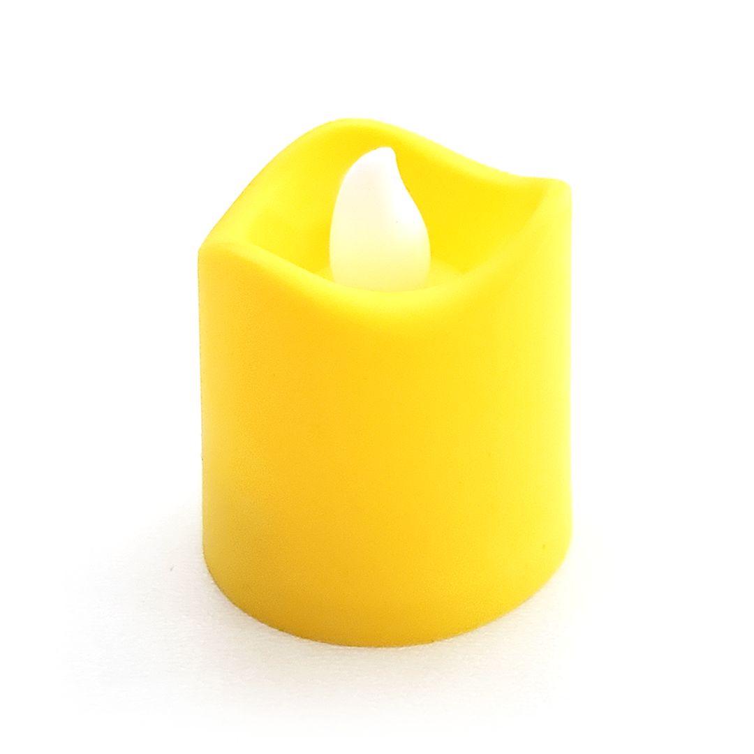 Свеча светодиодная электронная декоративная с имитацией пламени 37х45 мм Желтый (1690143024)
