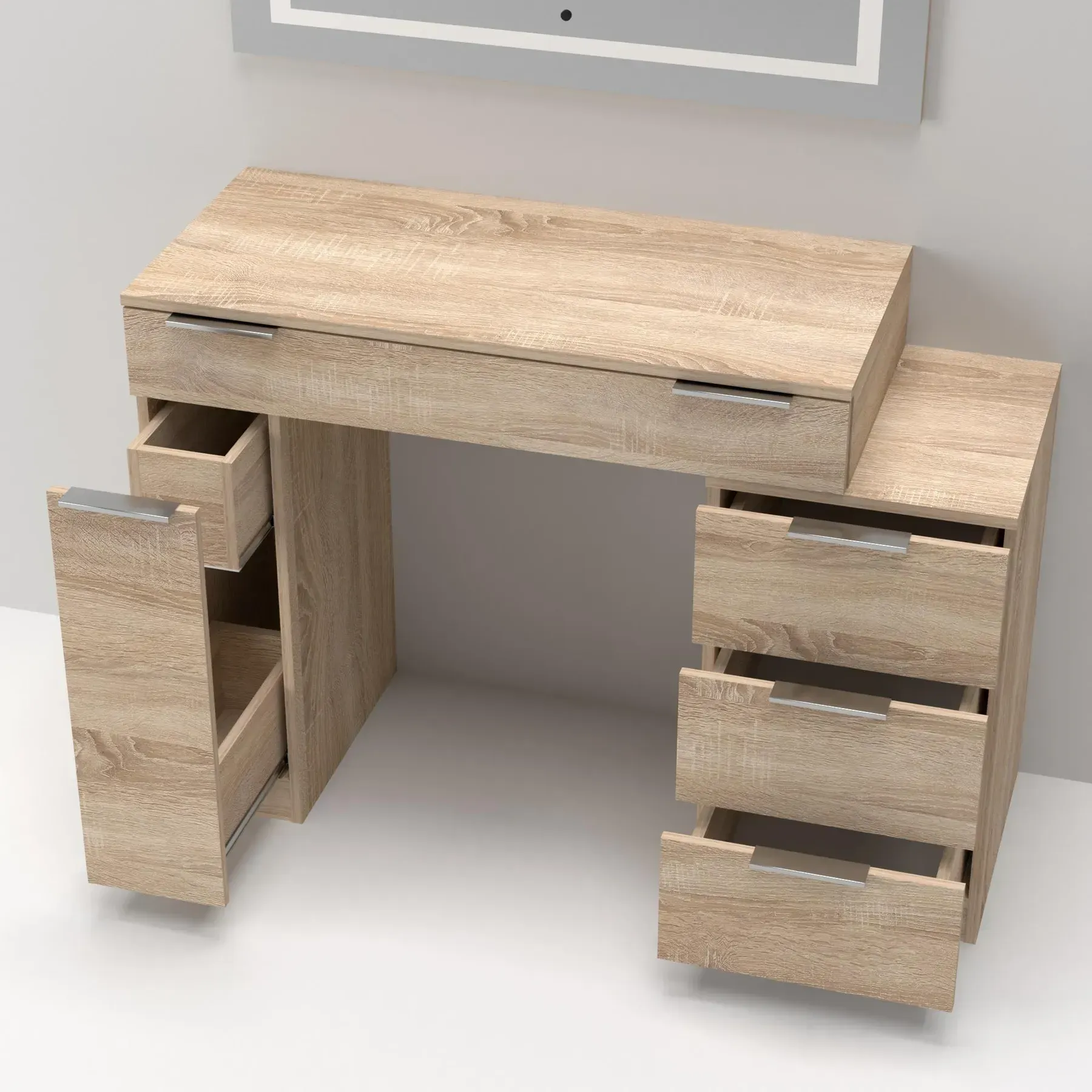 Стіл-трюмо туалетний Kontinent Krystal 1200х452х847 мм Дуб Сонома (59321204) - фото 2 Стіл-трюмо туалетний Kontinent Krystal 1200х452х847 мм Дуб Сонома (59321204) - фото 2