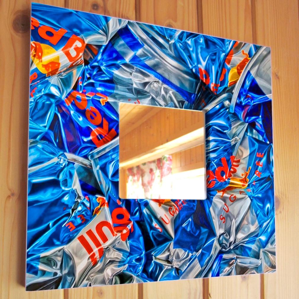 Зеркало декоративное Мяты банки Red Bull 260х260 мм (M00289)