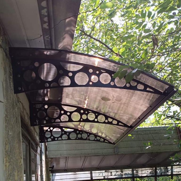 Козырек-навес Prime Кола поликарбонат сотовый 8 мм 200х100 см Черный (29176469)