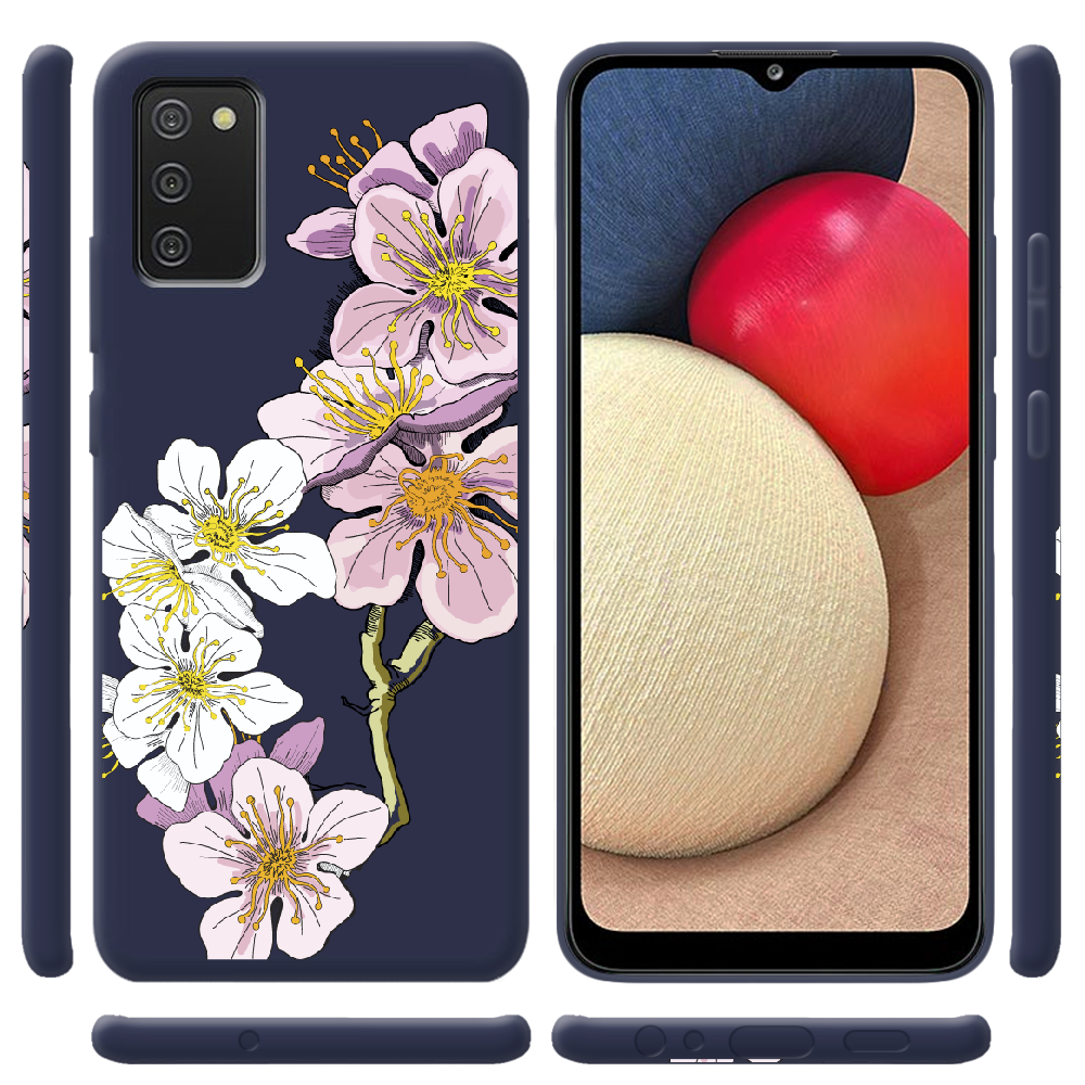 Чохол BoxFace Samsung A025 Galaxy A02S Cherry Blossom Синій силікон (41511-cc4-42500) - фото 2