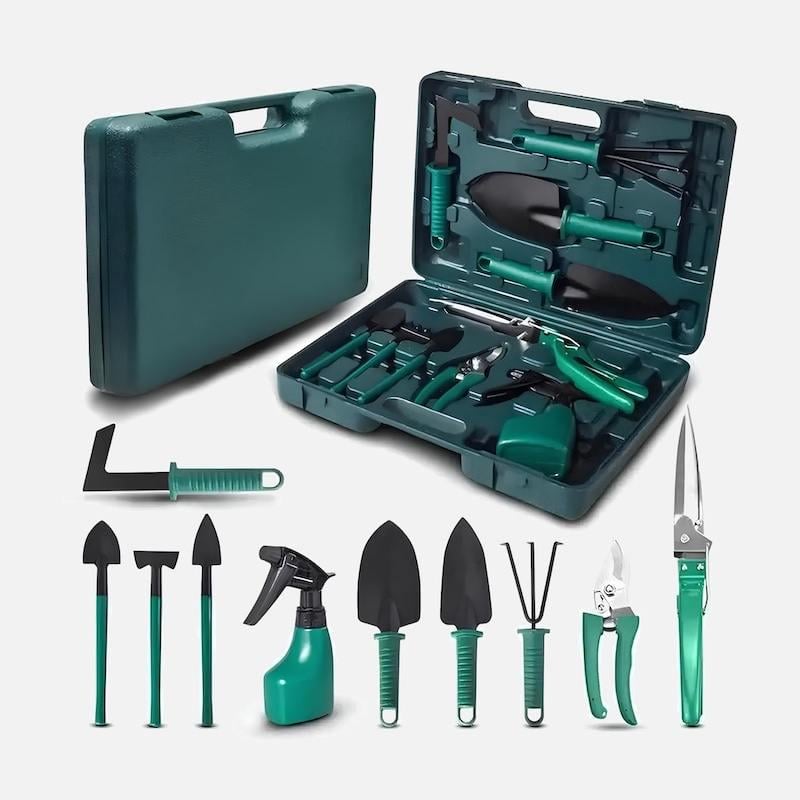 Набор садового инструмента 10в1 в чемодане Набор садового инструмента 10в1 в чемодане