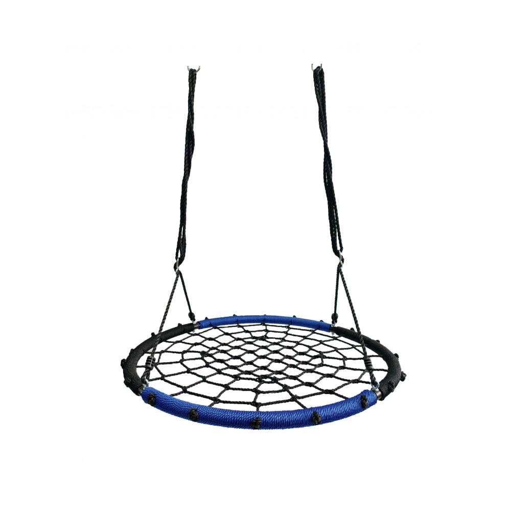 Гойдалка-гніздо кругла дитяча Spoko SP-2C садова підвісна для вулиці 100 см Чорно-синій (42401007)