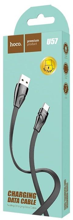 Кабель Hoco U57 Twisting charging data cable for Type-C Black - фото 2