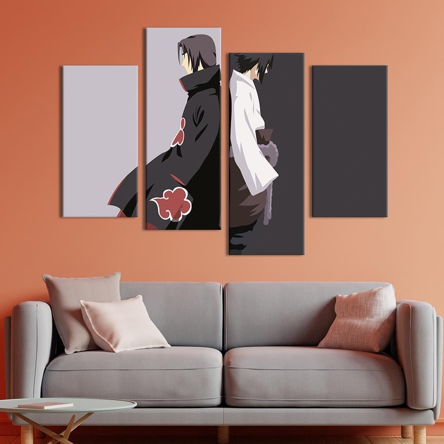 Картина на холсте Эстетика аниме - Саске и Итачи 129x90 см (1488-42)