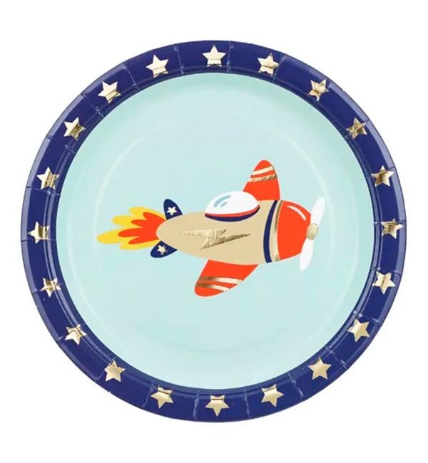 Тарелки бумажные Party Deco Party Deco Самолетик 18 см 6 шт. (10344)