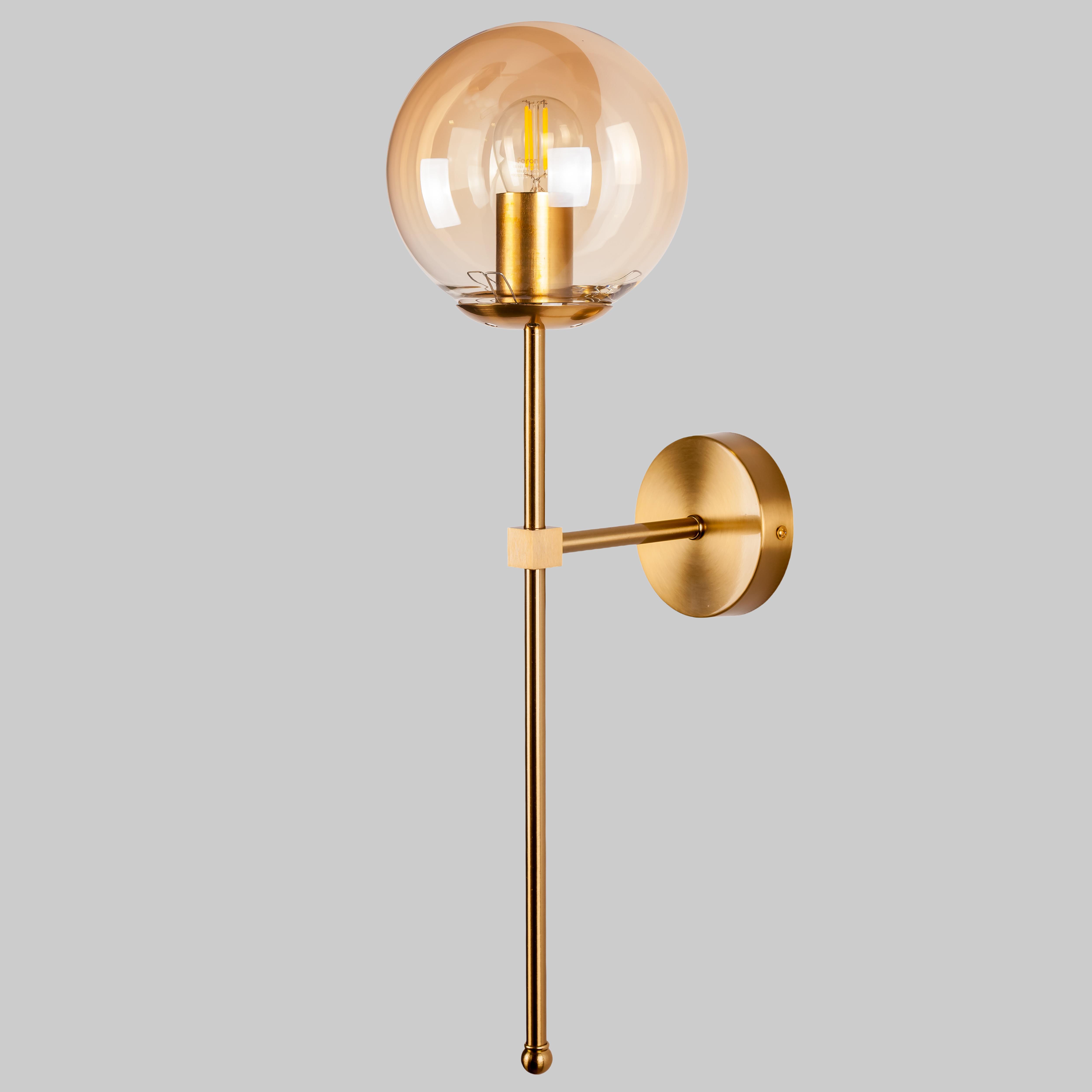 Бра современное на 1 лампу Bulb Бронзовый (99-W2501F-1 BRZ+BR)