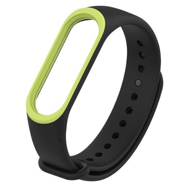 Силиконовый ремешок для фитнес-браслета Xiaomi Mi Band 4 Black/Green (1007373777)