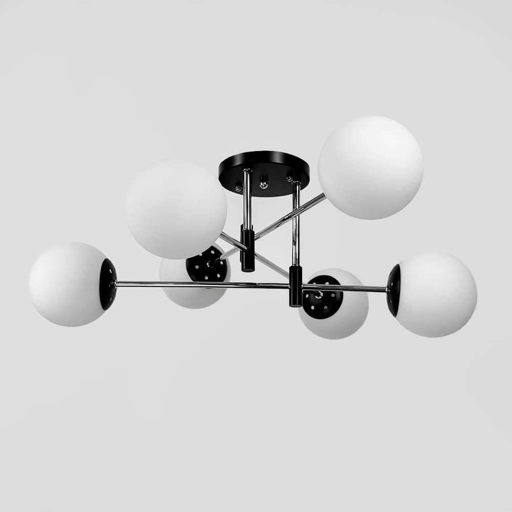 Люстра стельова Light House LNF-17530/6 CH/BK/WT