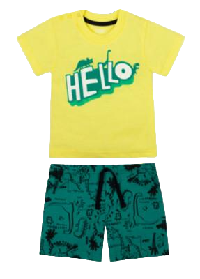 Костюм детский хлопковый летний для мальчика Gabbi KS-21-4-2 74 см Желтый (12602)