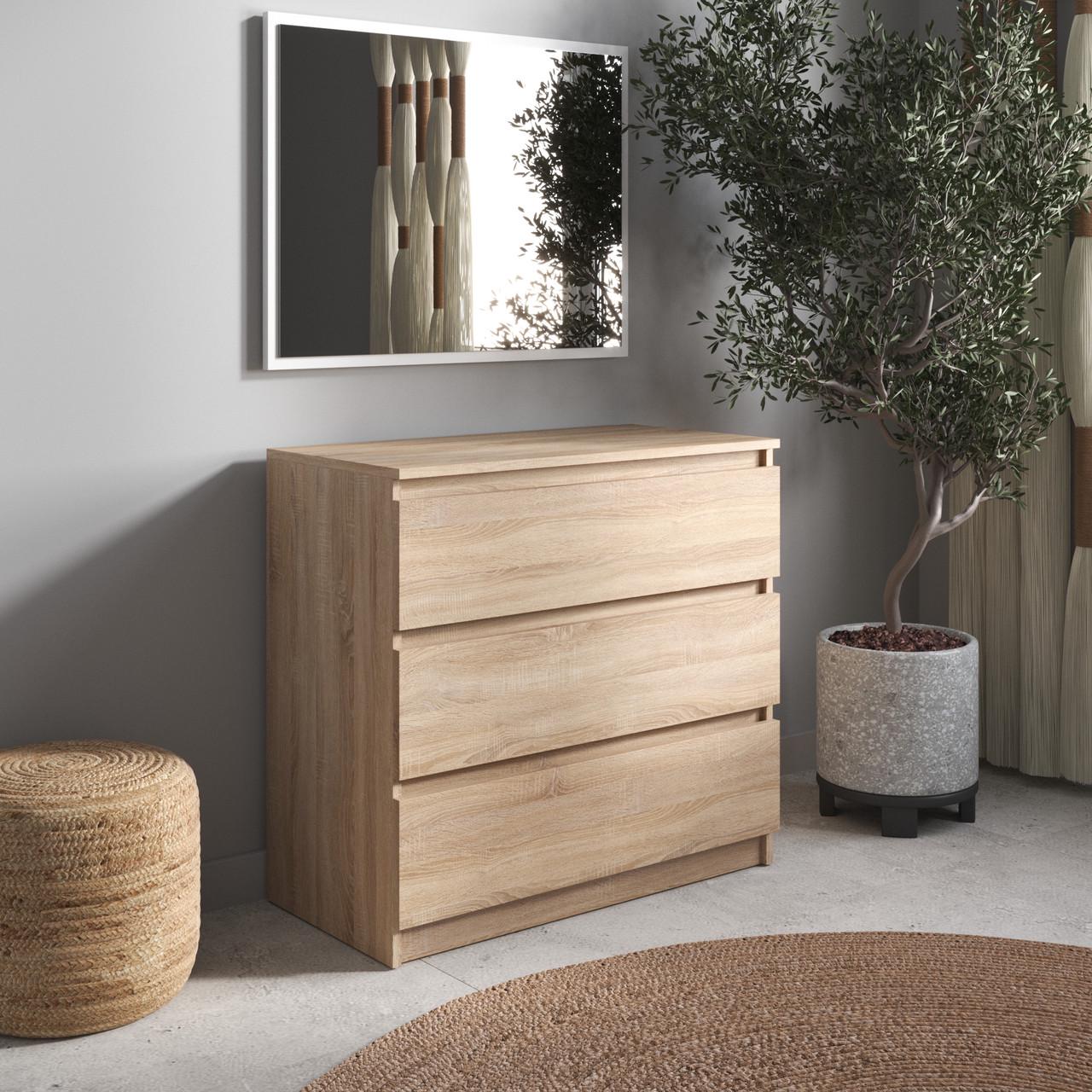 Комод з шухлядами Вайс R-3 80х40х75 см Дуб Сонома (30300764) Комод з шухлядами Вайс R-3 80х40х75 см Дуб Сонома (30300764)