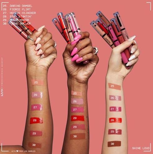 Помада-блиск губна NYX Professional Makeup Shine Loud Lip Color 25 Daring Damsel 2x3,4 мл (2504804414) - фото 2 Помада-блиск губна NYX Professional Makeup Shine Loud Lip Color 25 Daring Damsel 2x3,4 мл (2504804414) - фото 2