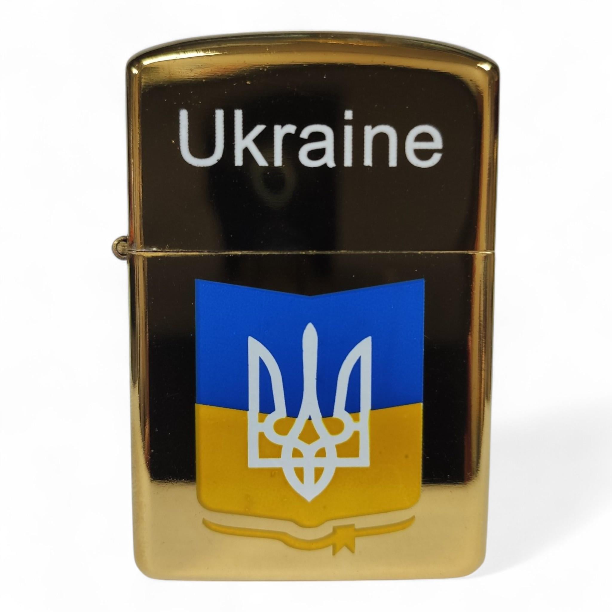 Запальничка бензинова Ukraine L-4483-3 в подарунковому пакуванні Gold (26058443)