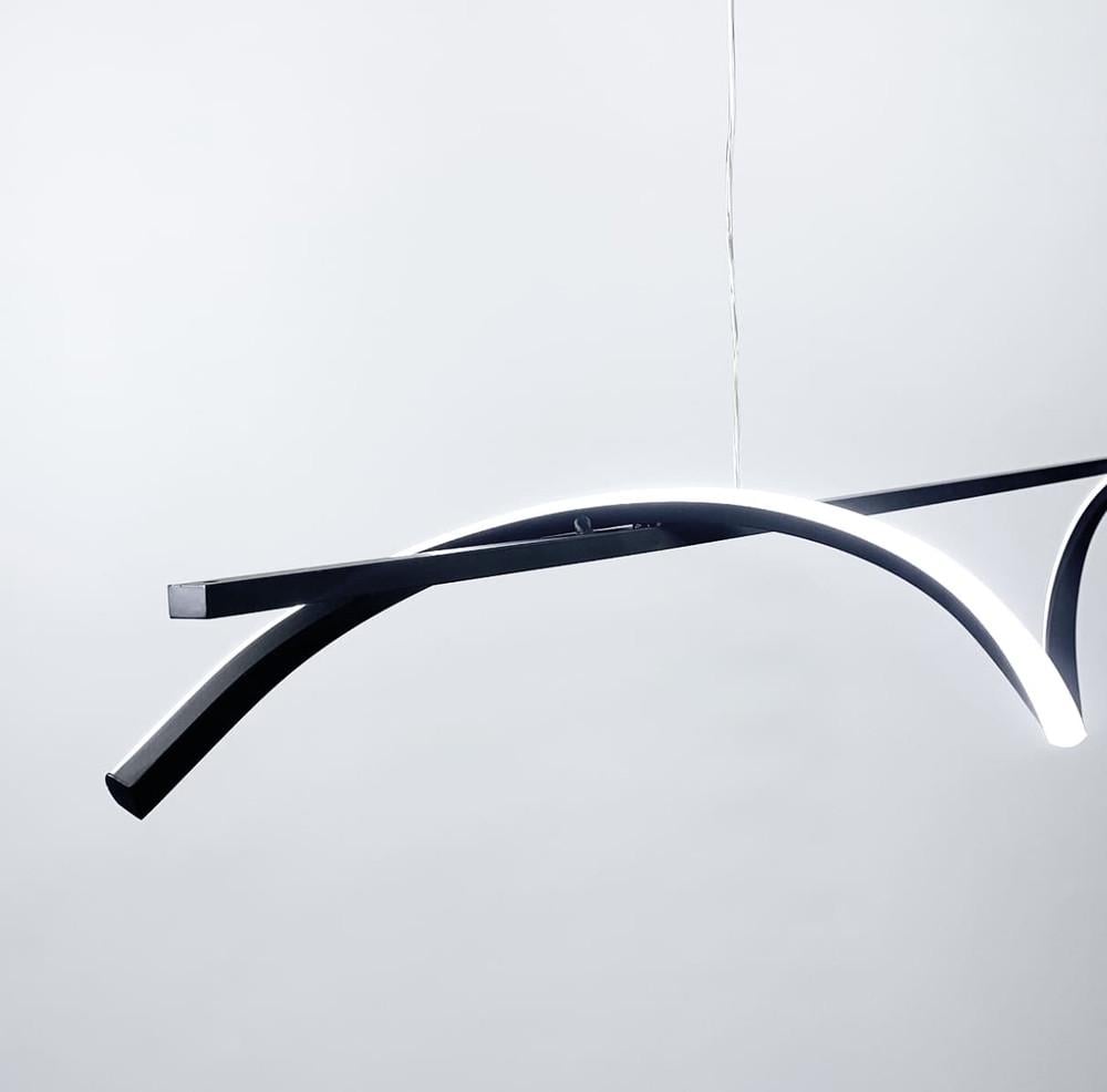 Люстра видовжена лінійна світлодіодна 120 см Чорний (NO 8) - фото 7