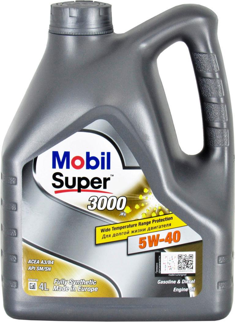 Моторне мастило Mobil Super 3000 Х1 152566 бензин/дизель 5W-40 4 л (1402290)