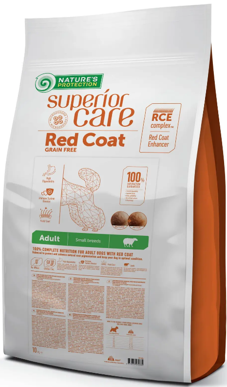 Корм сухой беззерновой Superior Care Red Coat Grain Free для взрослых собак с рыжей окраской шерсти для малых пород (NPSC47233)