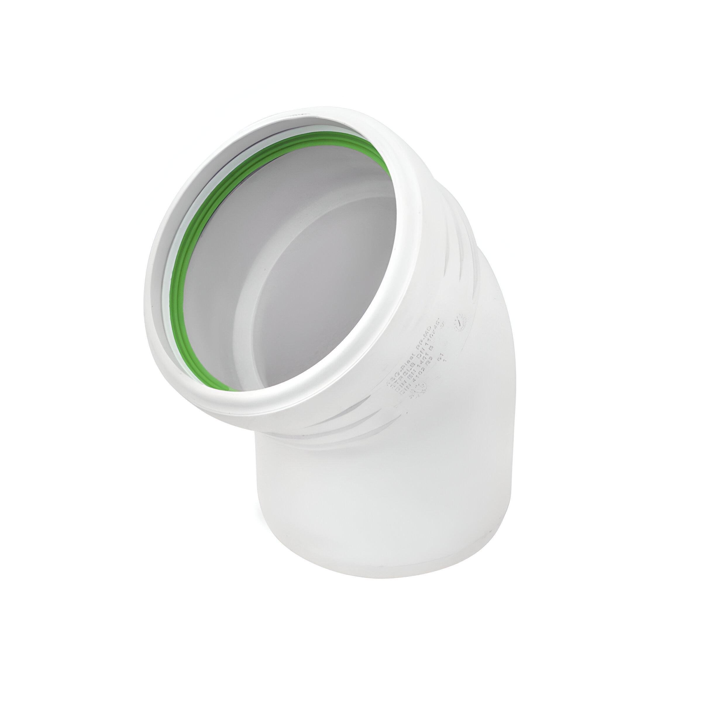 Колено канализационное внутреннее ASG S-LINE бесшумное Ф 110 мм 45° (23184399)