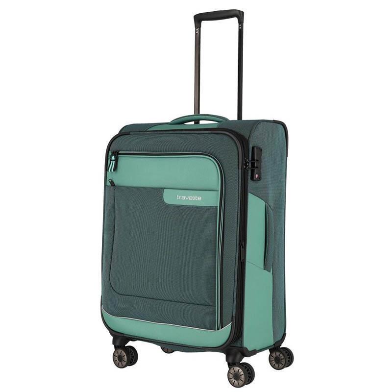 Валіза на 4 колесах Travelite Viia M 70/80 л Green (TL092848-80) - фото 1