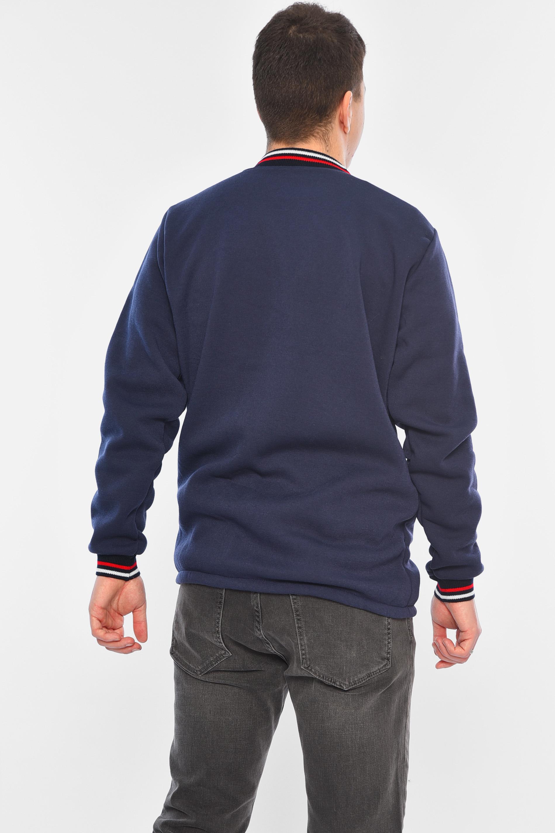 Бомбер мужской на флисе M Синий (166907) - фото 3