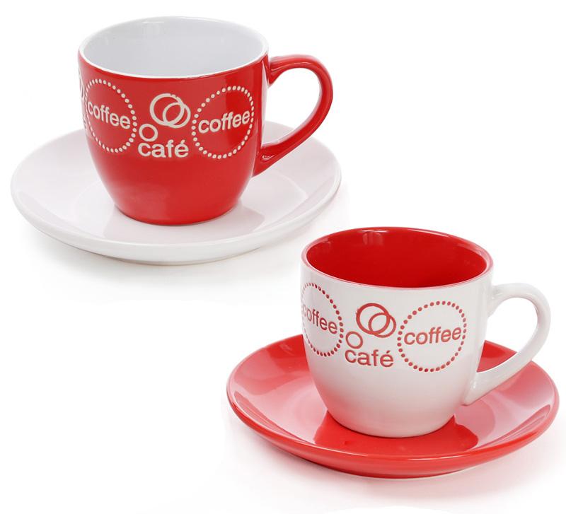 Набор чашек Mokko Coffee Red 250 мл с блюдцами 2 шт. Красный