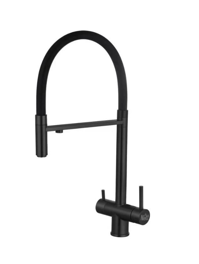 Змішувач Nett GFВ-56 з підключенням до фільтрованої води нержавіючий Чорний (27709596)