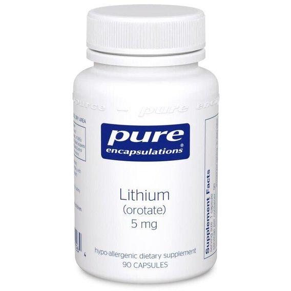Микроэлемент Литий Pure Encapsulations Lithium Orotate 5 мг 90 Caps (PE-01126)