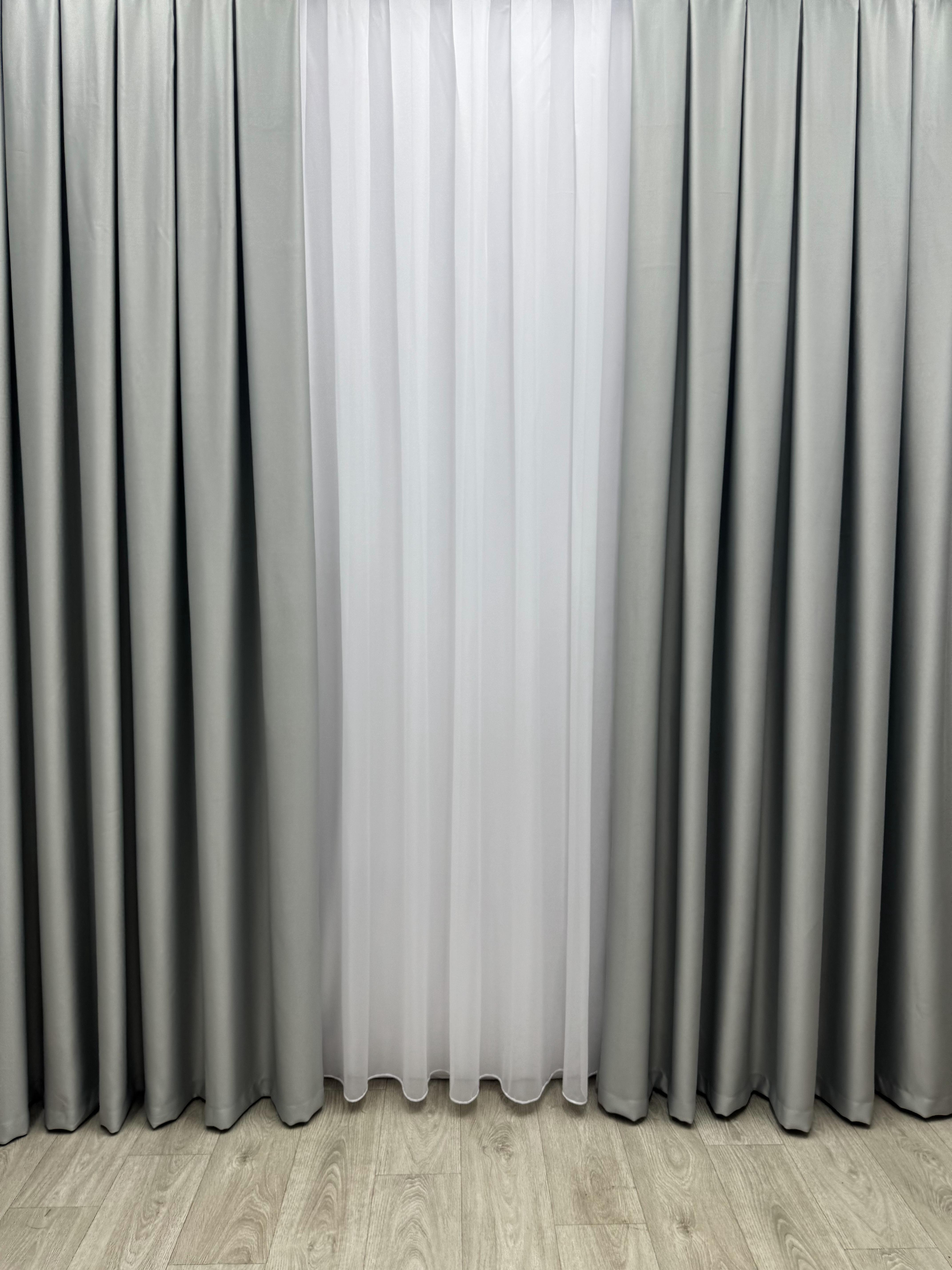 Штора блекаут на тасьмі 6 см 200х260 см Світло-сірий (11893113) - фото 3