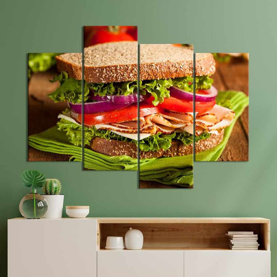 Настенний декор Сэндвич с ветчиной и фиолетовым луком 129x90 см (A501-4)