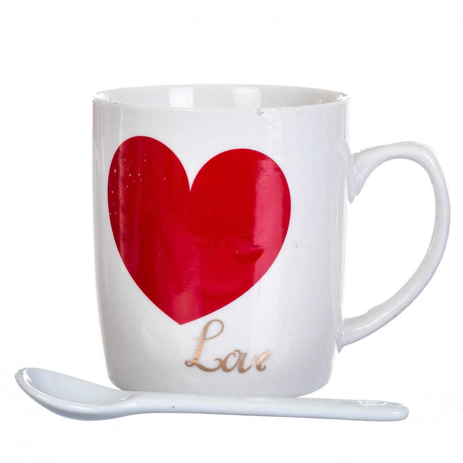 Кружка керамическая с ложкой Elisey Сердце3 200 мл (8201-006) Кружка керамическая с ложкой Elisey Сердце3 200 мл (8201-006)