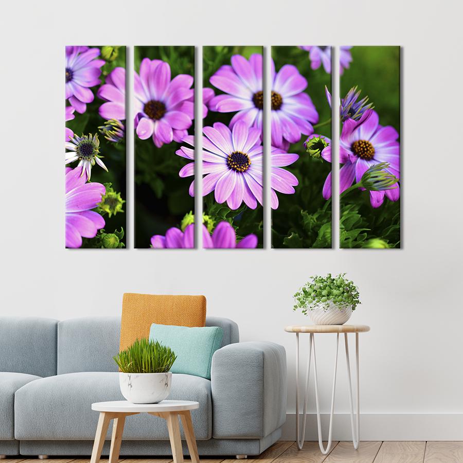 Картина на холсте Цветы с лиловыми лепестками 155x95 см (947-51)