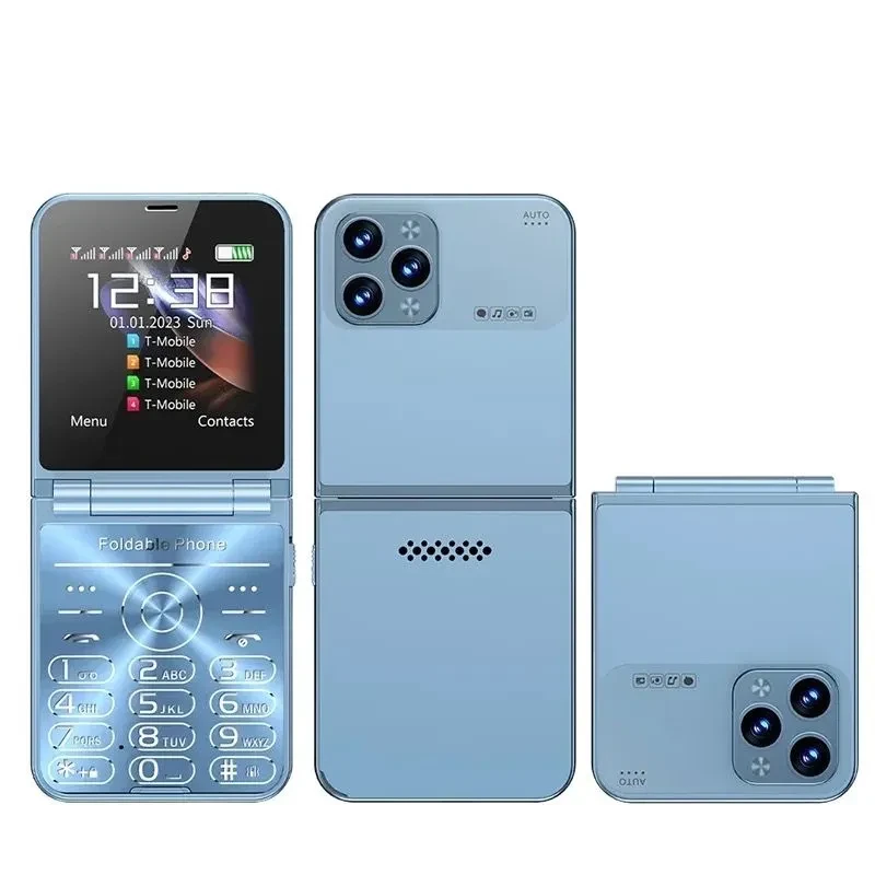 Кнопочный мобильный телефон раскладушка AIEK I15 Max на 4 сим карты Blue (2595755753)