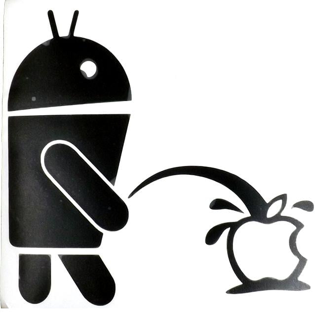 Наліпка плотерна Пісяючий Android 10,5х10,5 см Чорний (403478)