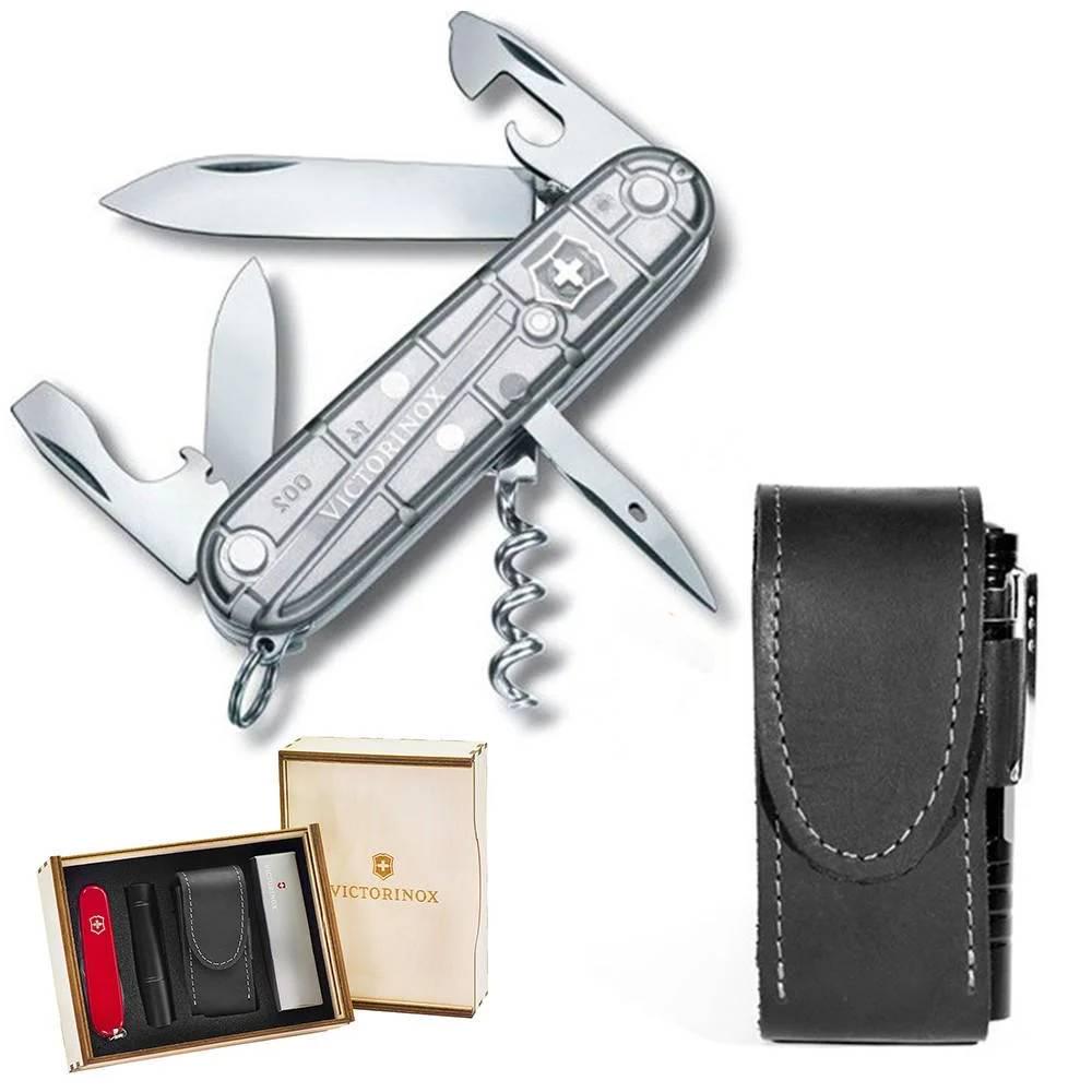 Комплект нож швейцарский Victorinox Spartan SilverTech 1.3603.T7/чехол с фонариком