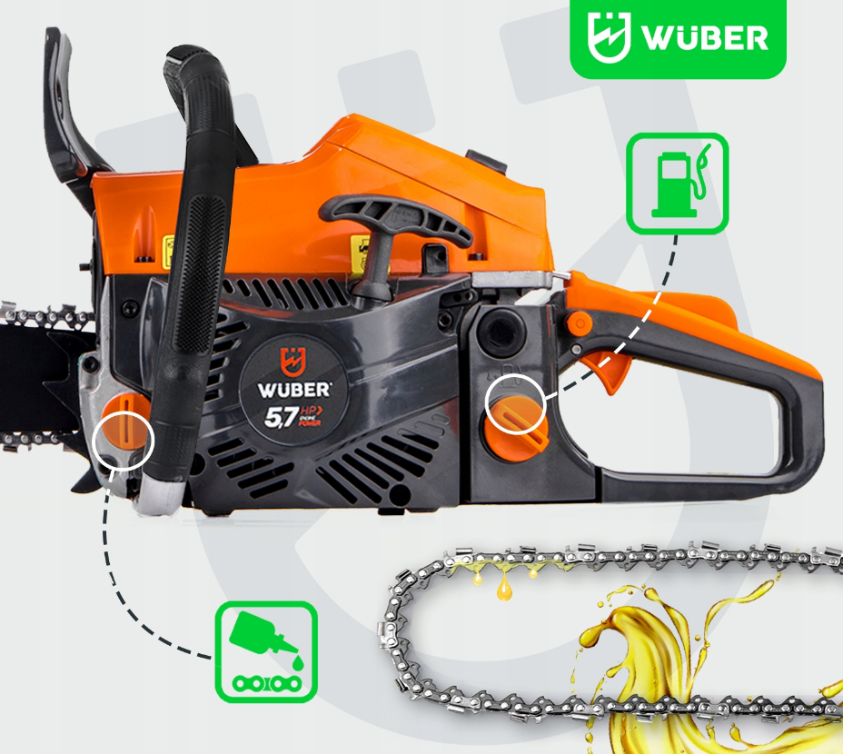 Бензопила цепная с маслом Wuber 5,7 л.с. (2244019807) - фото 9 Бензопила цепная с маслом Wuber 5,7 л.с. (2244019807) - фото 9