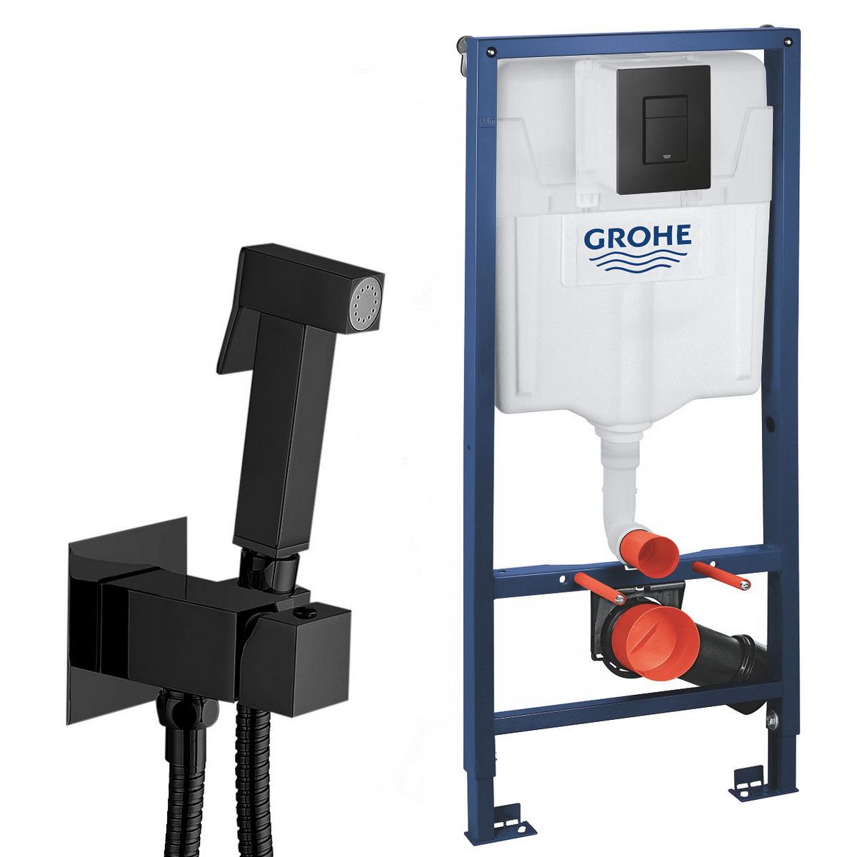 Инсталляционная система для унитаза Grohe Solido 38811KF0_ZDUP112NO с кнопкой Черный (158194)