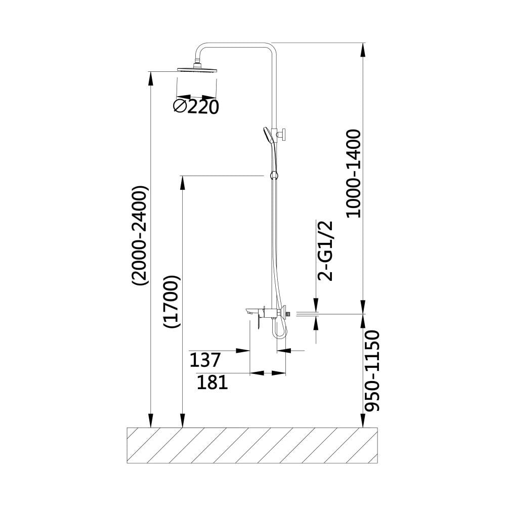 Набор 3в1 в ванную ТМ Lidz душевая система Latwa Black/смеситель для умывальника Latwa Black/смеситель для кухни Aria - фото 10
