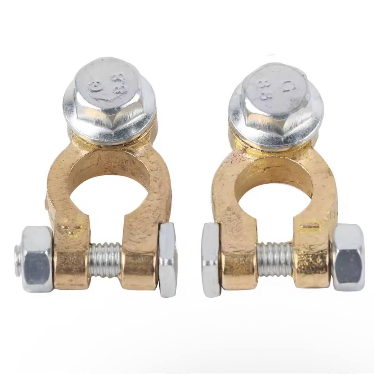 Клеми акумуляторні автомобільні плюс і мінус 2 шт. Золотий (Е051630)