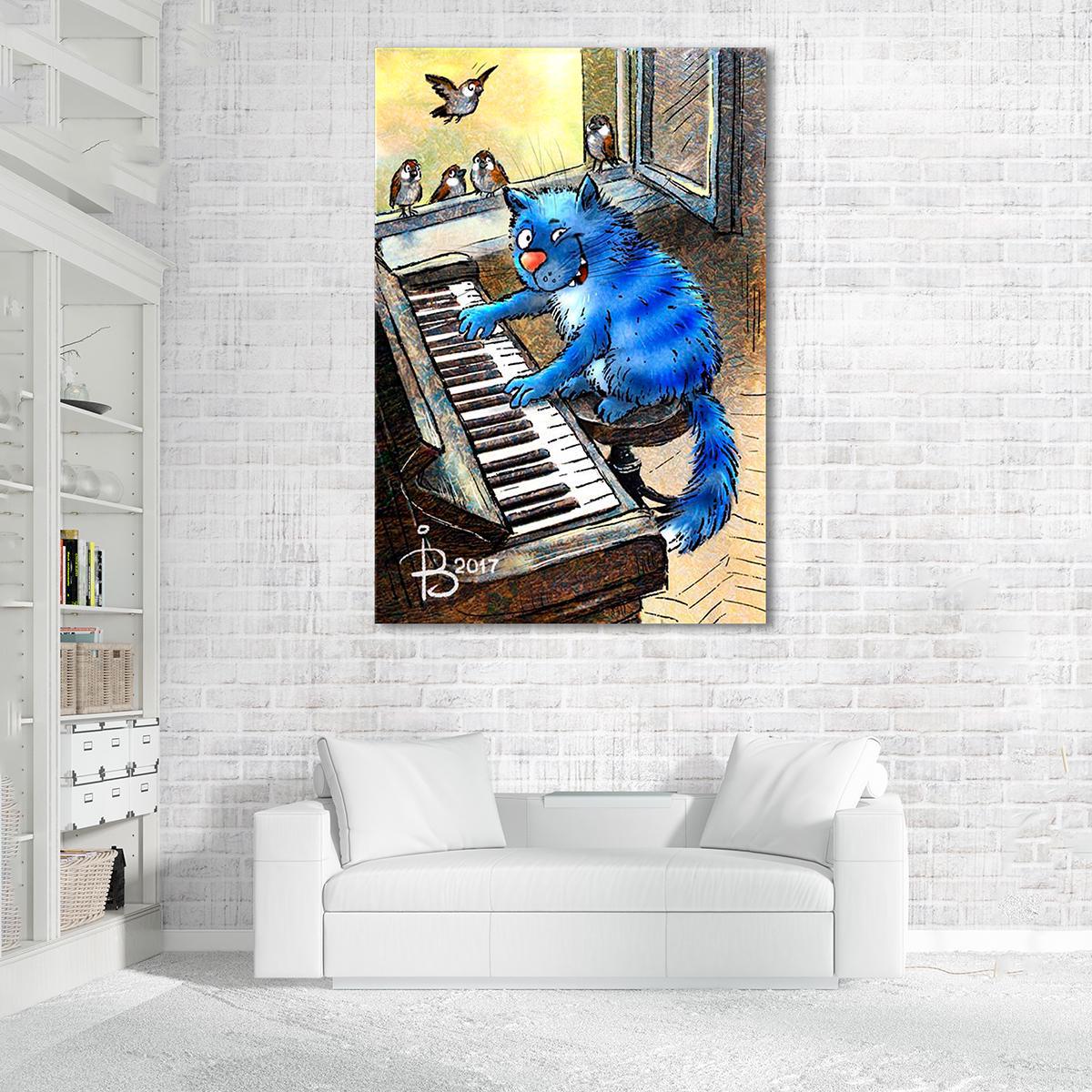 Модульная картина Игра на фортепиано 1 модуль 70x105 см (_rinaz_20172224015)