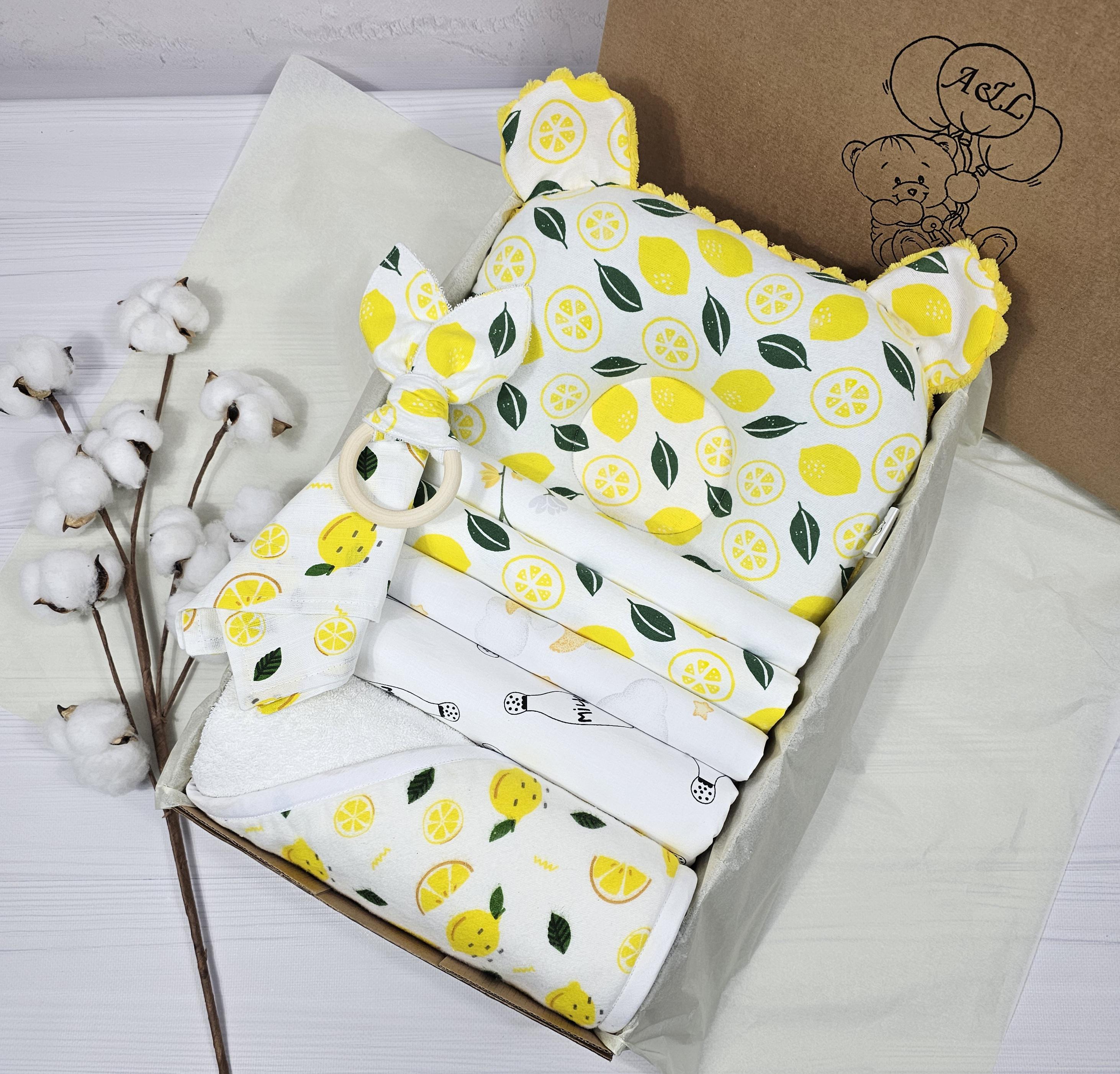 Набор для новорожденного a.l.babybox Лимончик пеленок детских 4 шт./подушка и полотенце (30464229)