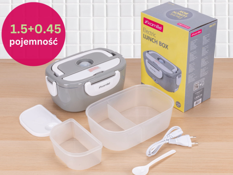 Ланч-бокс електричний Kamille Vizo із двома ємностями 1,5/0,45 л Сірий/Білий (2171) - фото 12 Ланч-бокс електричний Kamille Vizo із двома ємностями 1,5/0,45 л Сірий/Білий (2171) - фото 12