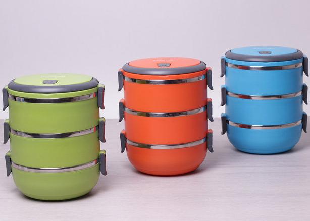 Ланч-бокс Kamille Priori 3 емкости 700 мл 2100 мл 16,5х15х20 см